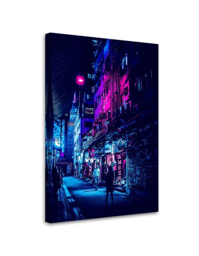 Canvas print Neon street -...