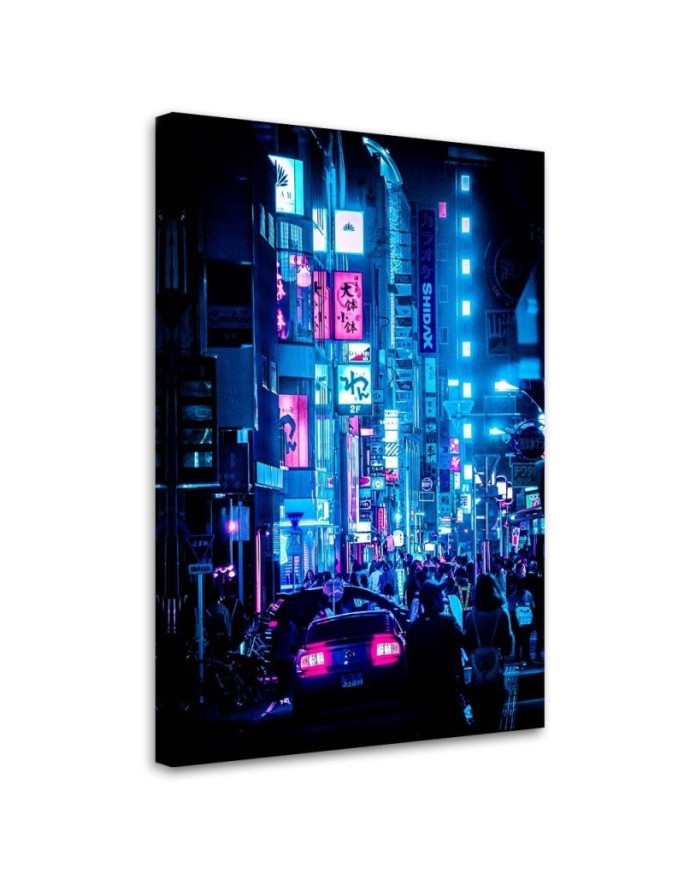 Loft style Canvas painting Neon street in the city | FEEBY