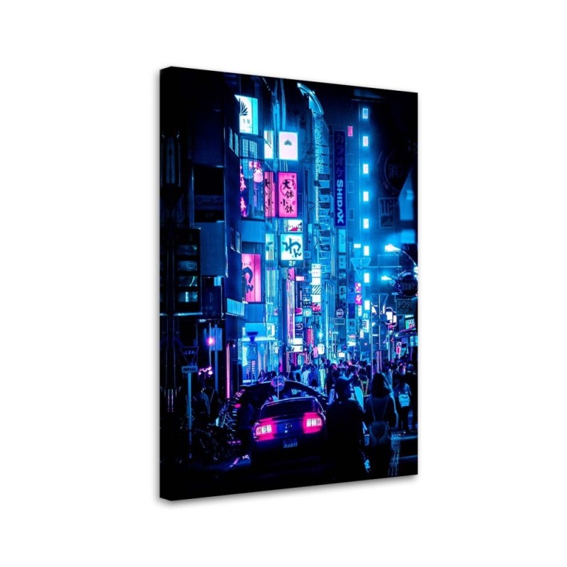 Loft style Canvas painting Neon street in the city | FEEBY