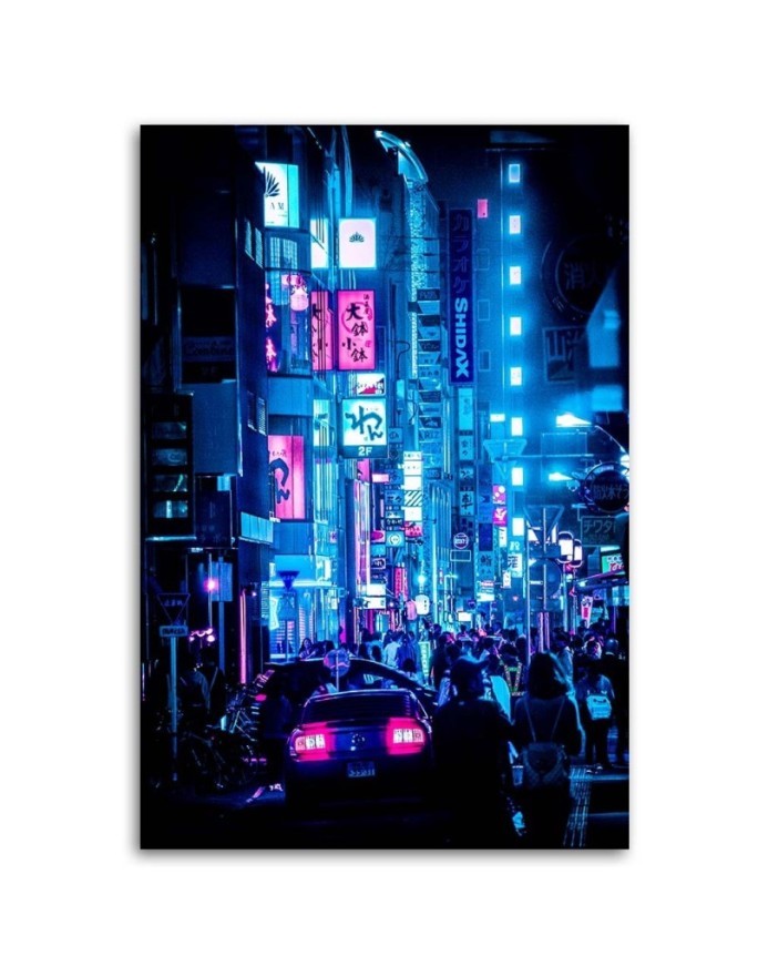 Loft style Canvas painting Neon street in the city | FEEBY