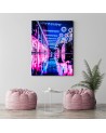 Decorative wall art picture Christmas neon street | FEEBY