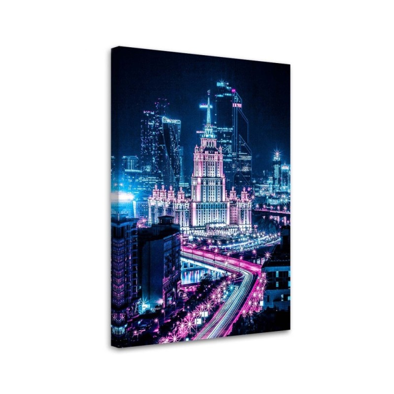 Canvas prints for the room Neon cityscape | FEEBY