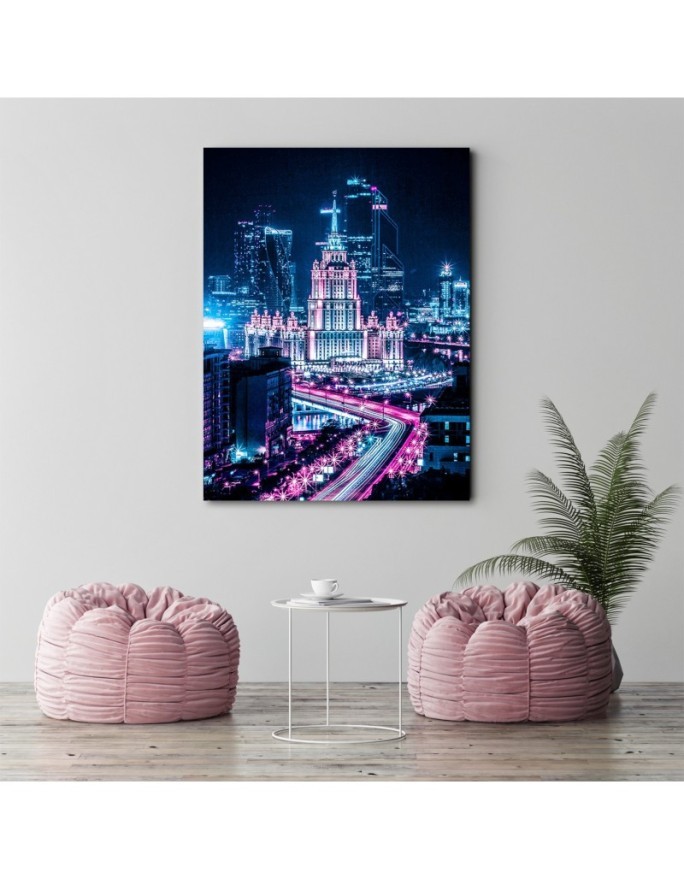 Canvas prints for the room Neon cityscape | FEEBY