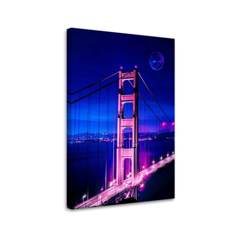 Canvas prints for living room Pink neon bridge Gab Fernando | FEEBY