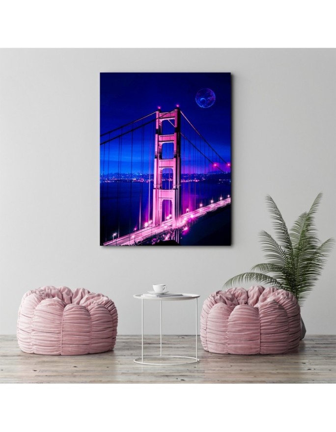 Canvas prints for living room Pink neon bridge Gab Fernando | FEEBY