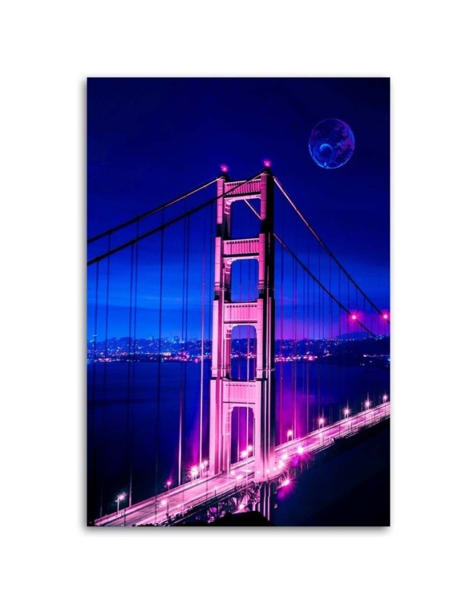 Canvas prints for living room Pink neon bridge Gab Fernando | FEEBY