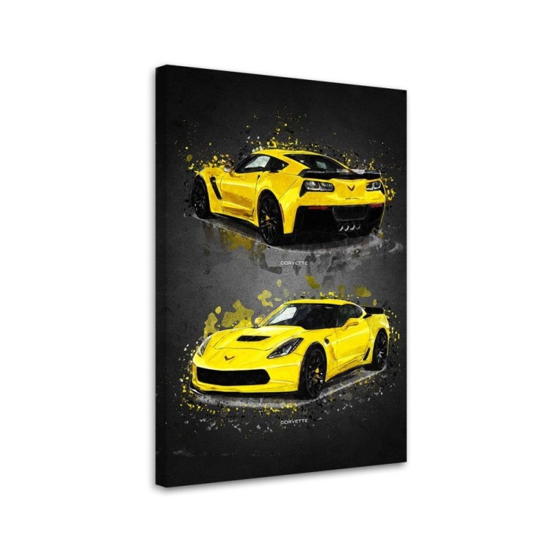 Canvas prints Corvette car to the office, garage for the wall | FEEBY