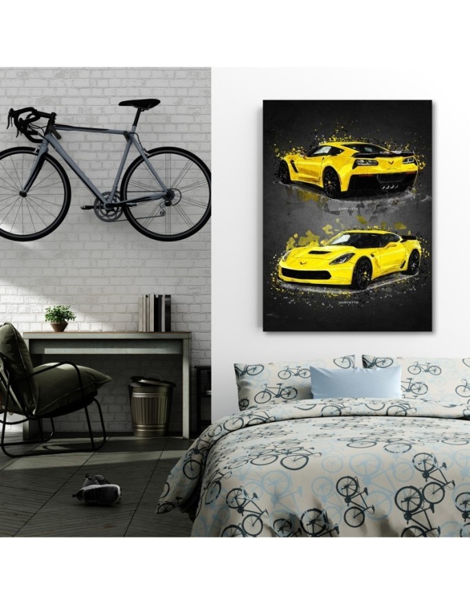 Canvas prints Corvette car to the office, garage for the wall | FEEBY