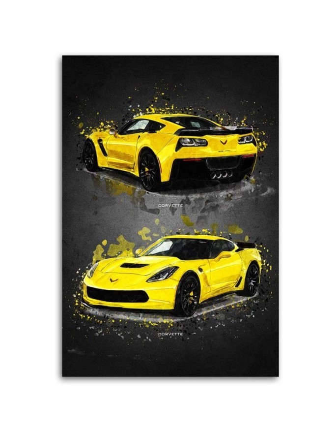 Canvas prints Corvette car to the office, garage for the wall | FEEBY