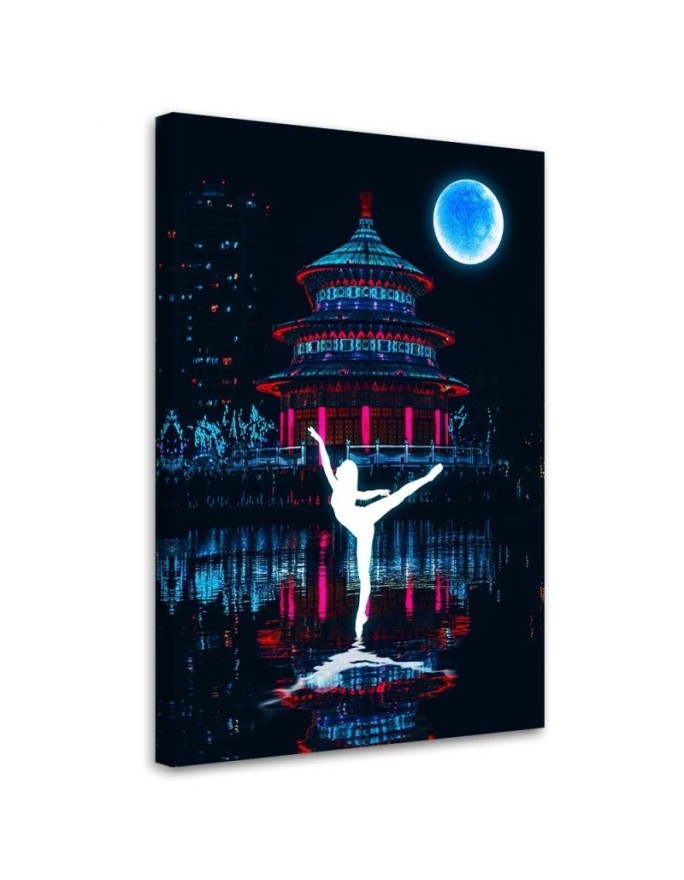 Ballerina - neon Canvas painting for wall to modern room | FEEBY