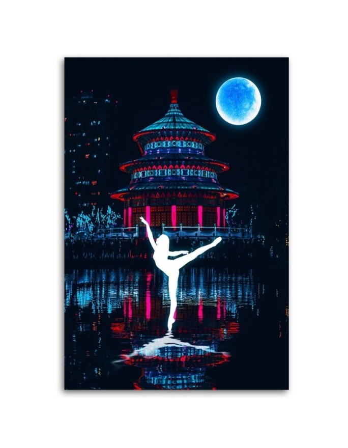 Ballerina - neon Canvas painting for wall to modern room | FEEBY