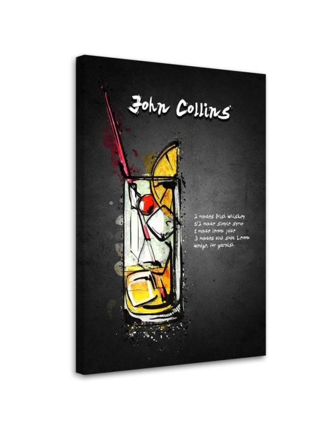 John Collins Gab Fernando cocktail wall art Canvas prints | FEEBY