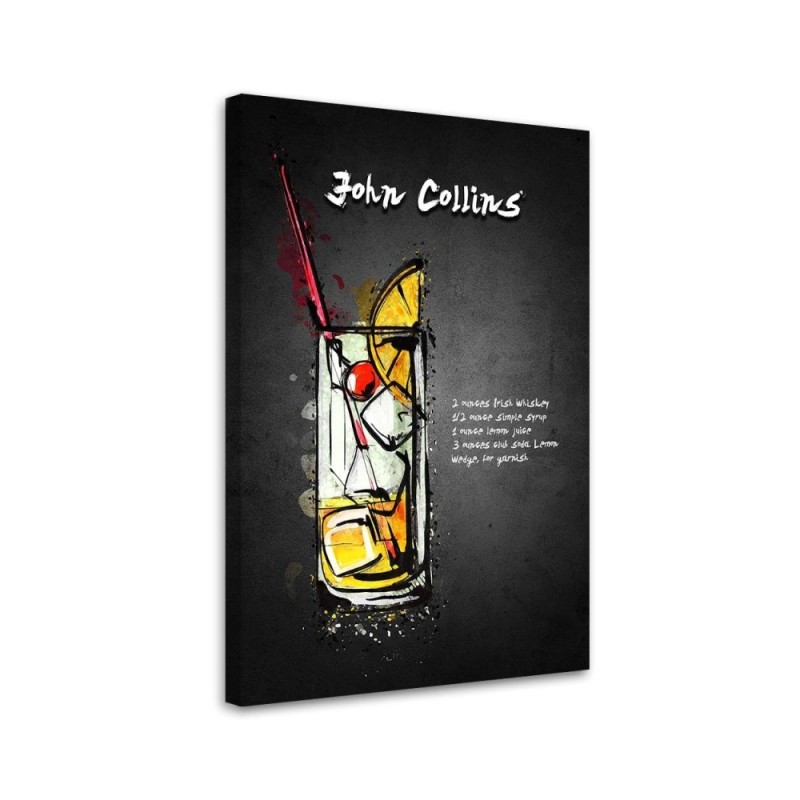 John Collins Gab Fernando cocktail wall art Canvas prints | FEEBY