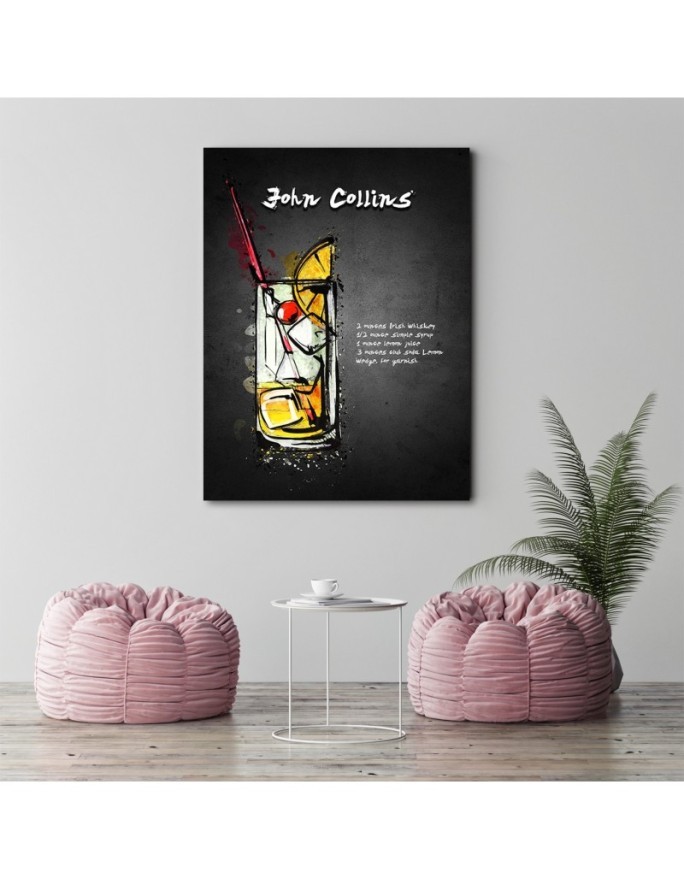 John Collins Gab Fernando cocktail wall art Canvas prints | FEEBY