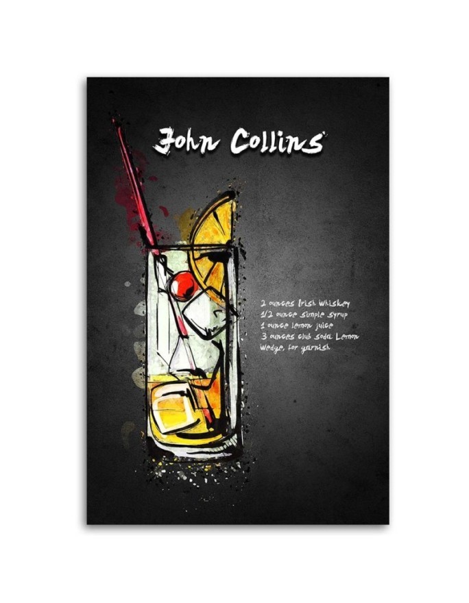 John Collins Gab Fernando cocktail wall art Canvas prints | FEEBY