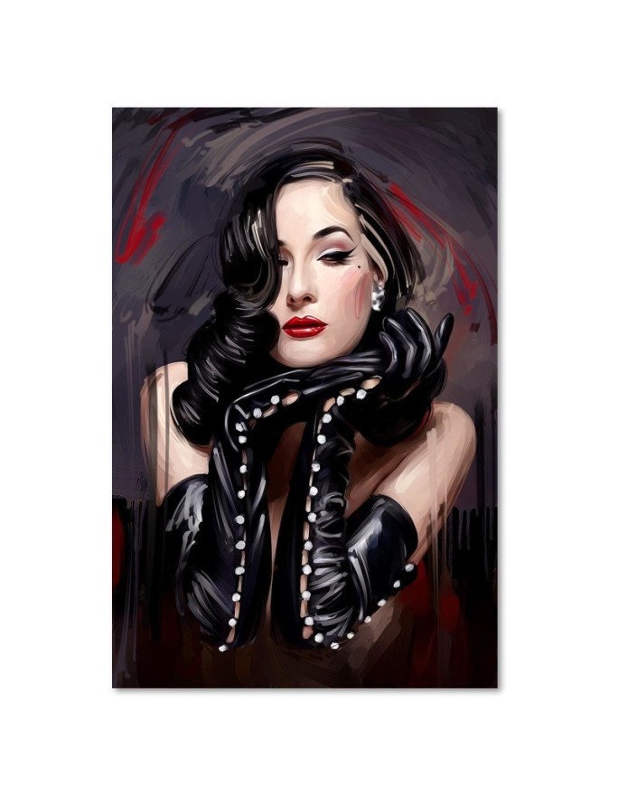 Wall painting Dita von Teese portrait Dmitry Belov | FEEBY