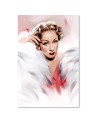 Canvas prints for bedroom Marlene Dietrich in white fur | FEEBY