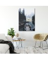 Paintings for living room Boats on the lake with mountain view | FEEBY