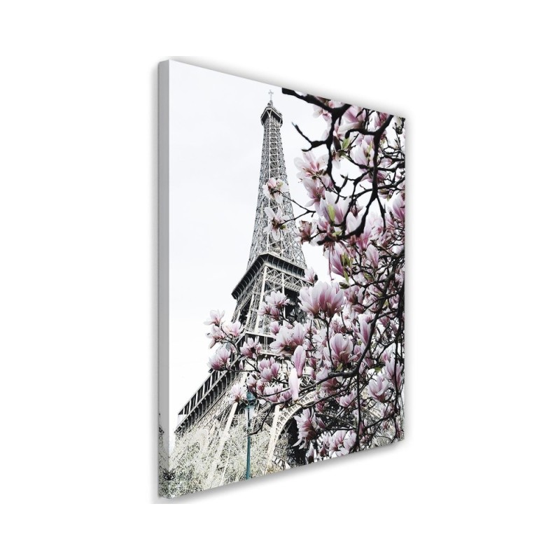 Modern Canvas painting Eiffel Tower and magnolias Dmitry Belov | FEEBY