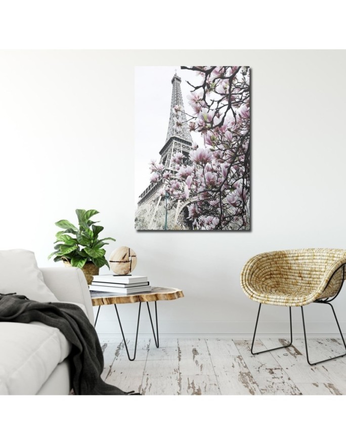 Modern Canvas painting Eiffel Tower and magnolias Dmitry Belov | FEEBY