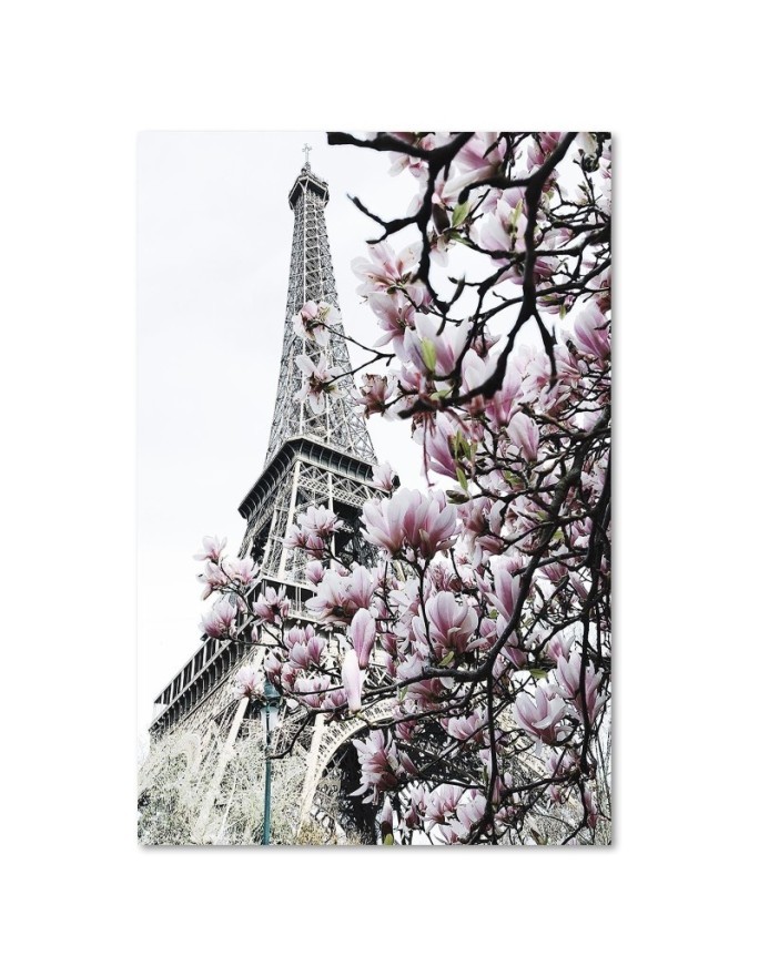 Modern Canvas painting Eiffel Tower and magnolias Dmitry Belov | FEEBY