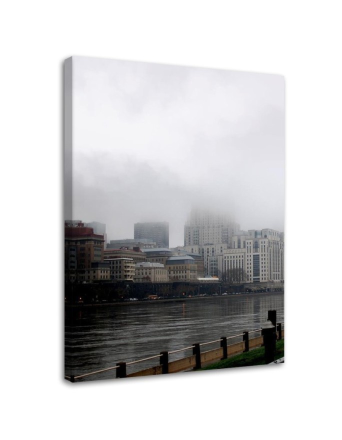 Wall painting for office, living room City in the fog Dmitry Belov | FEEBY