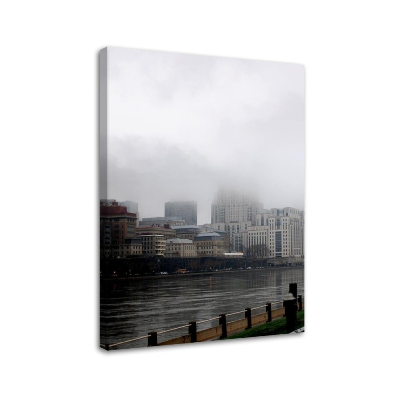 Wall painting for office, living room City in the fog Dmitry Belov | FEEBY