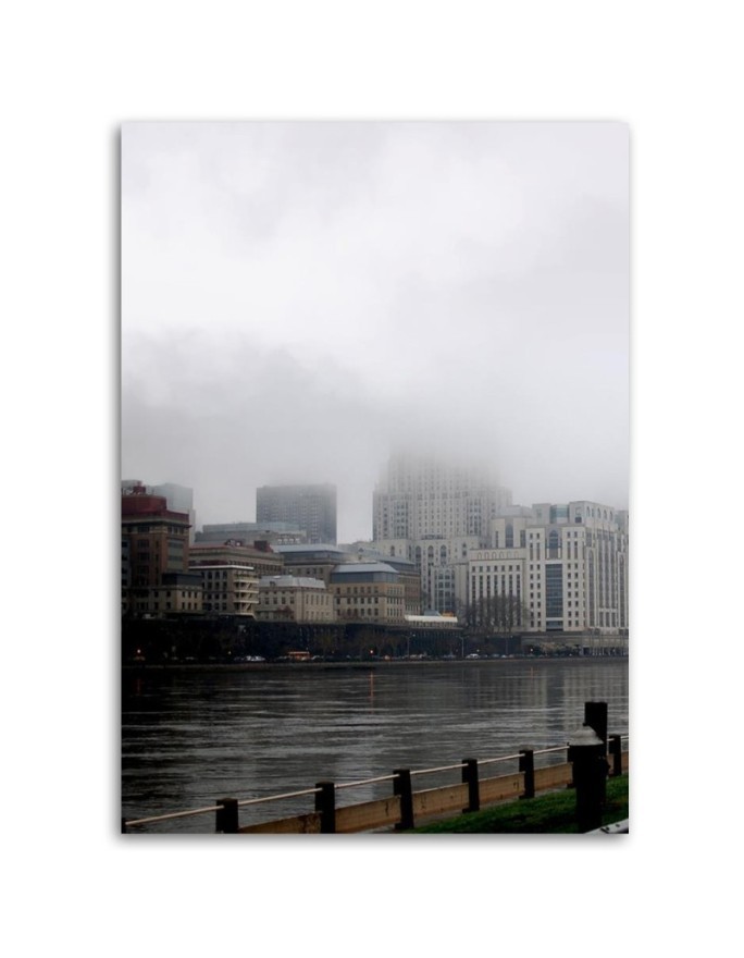 Wall painting for office, living room City in the fog Dmitry Belov | FEEBY