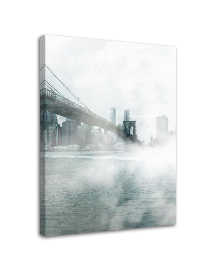 Canvas prints for living room Brooklyn Bridge in fog Dmitry Belov | FEEBY