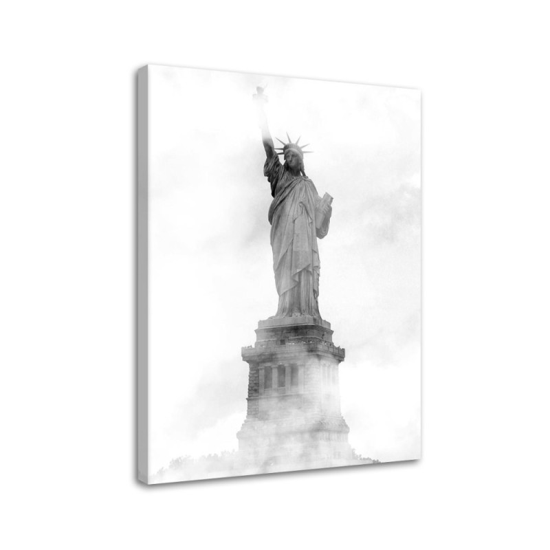 Modern Canvas print painting Statue of Liberty in the fog | FEEBY