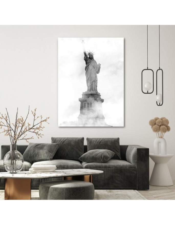Modern Canvas print painting Statue of Liberty in the fog | FEEBY