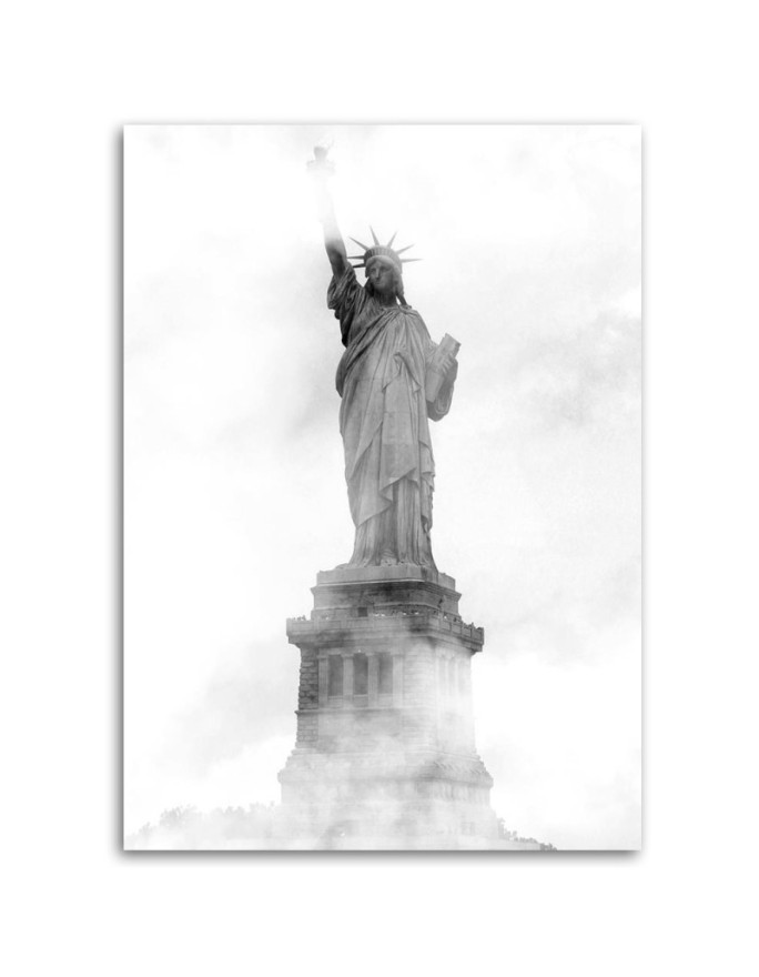 Modern Canvas print painting Statue of Liberty in the fog | FEEBY