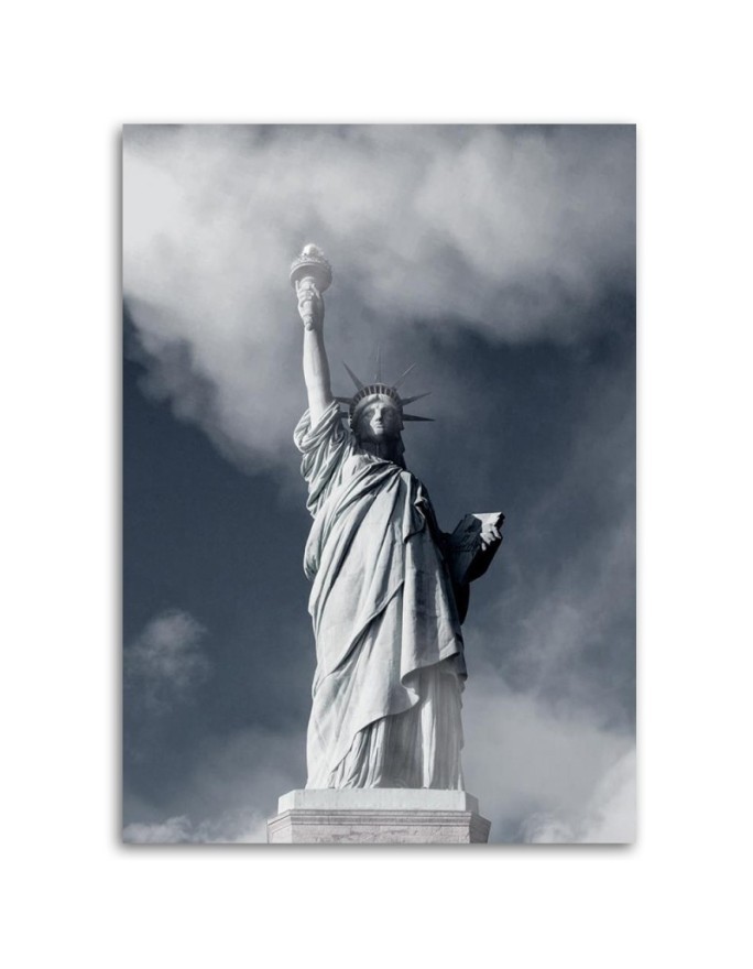 Picture on Canvas for the living room for the wall Statue of Liberty in the fog | FEEBY