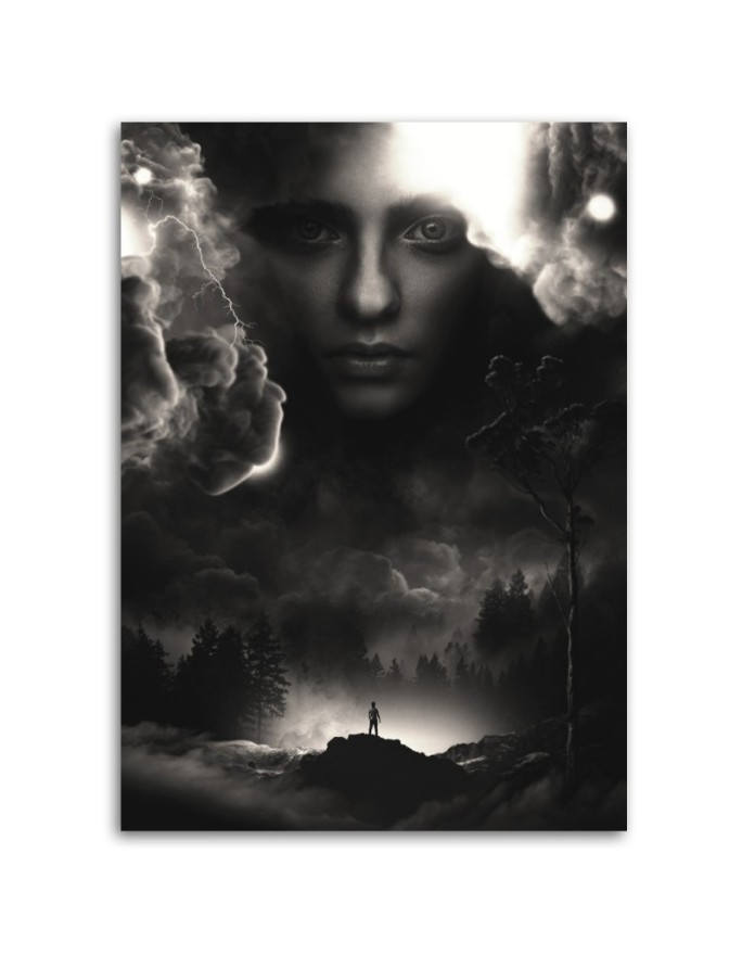 Digital art painting for wall Face of a woman in the sky | FEEBY