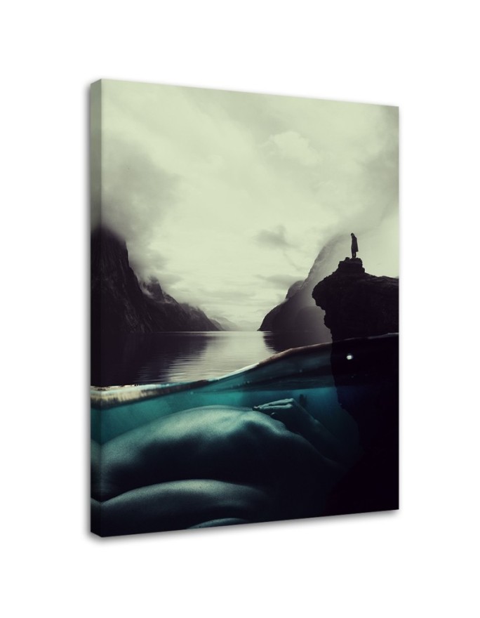 Modern Canvas painting Figure of a woman underwater Barrett Biggers | FEEBY