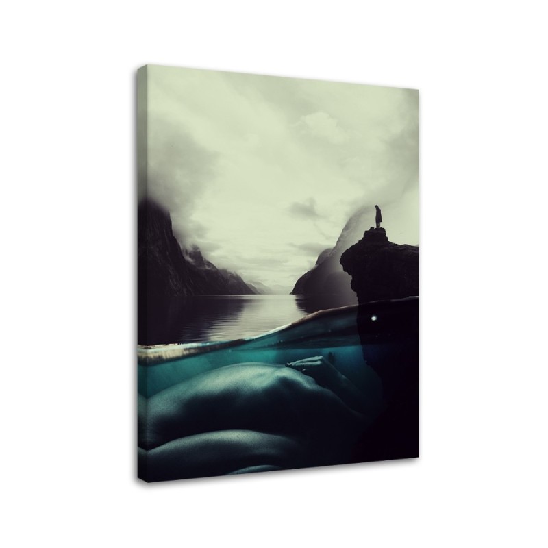 Modern Canvas painting Figure of a woman underwater Barrett Biggers | FEEBY