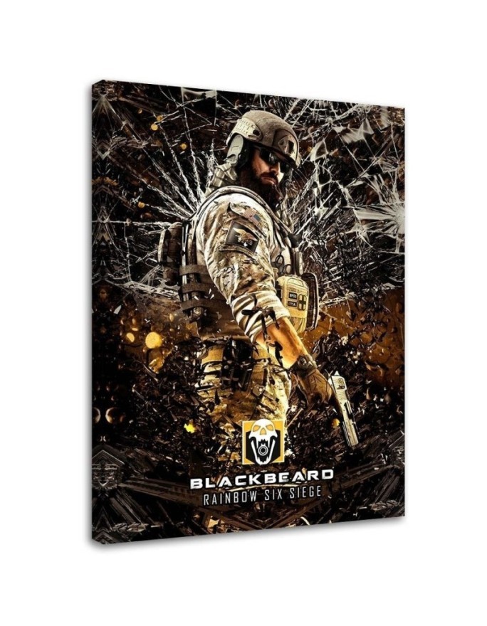 Youth Canvas painting for wall - Rainbow figure six siege | FEEBY