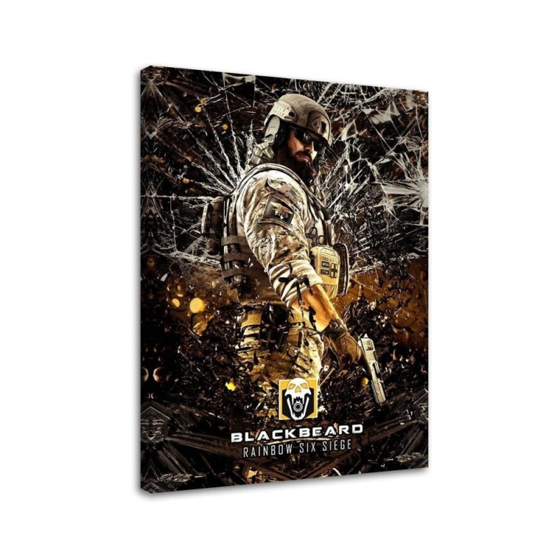 Youth Canvas painting for wall - Rainbow figure six siege | FEEBY