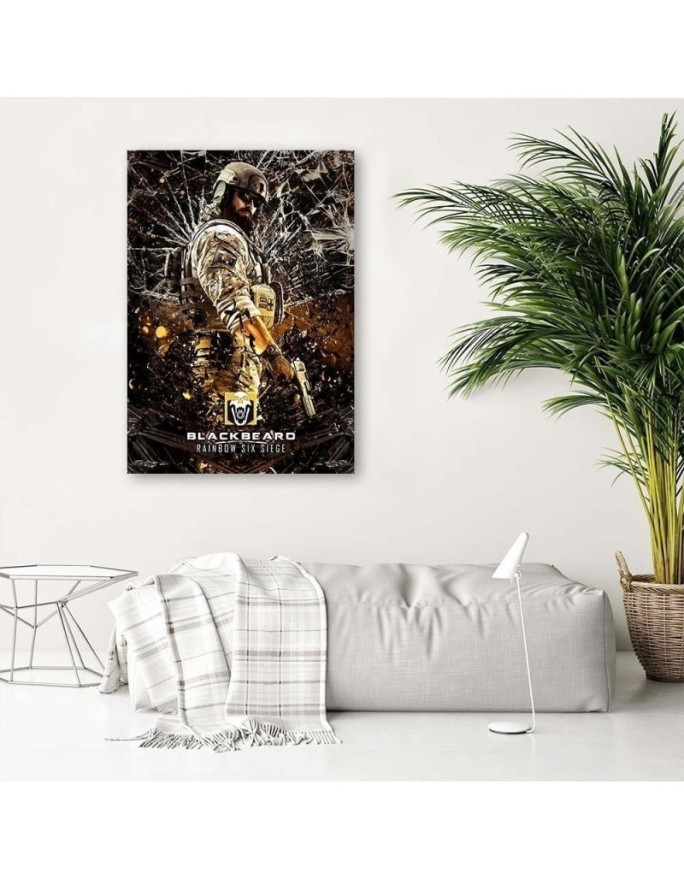 Youth Canvas painting for wall - Rainbow figure six siege | FEEBY