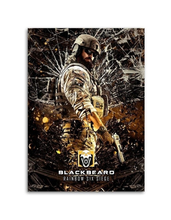 Youth Canvas painting for wall - Rainbow figure six siege | FEEBY