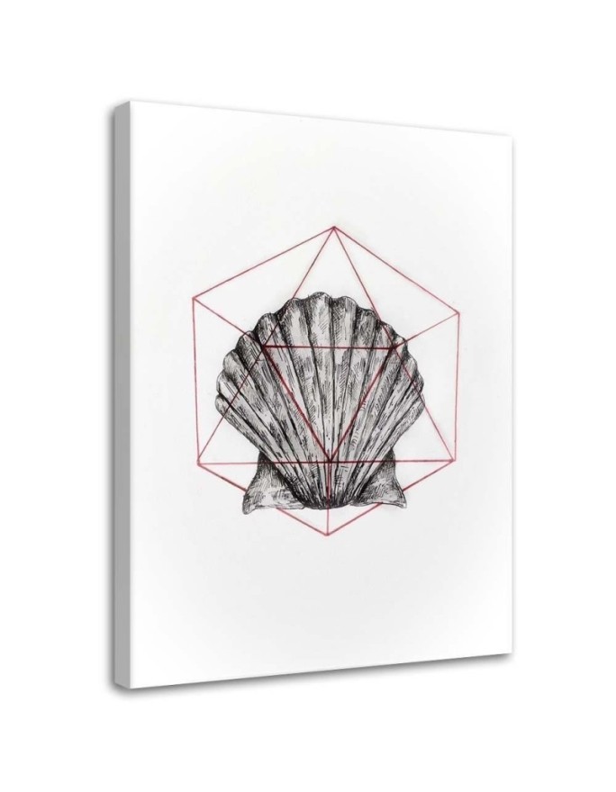 Geometric shell wall art painting for office | FEEBY