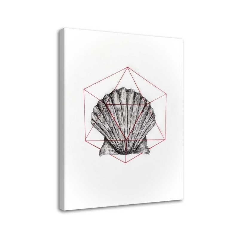 Geometric shell wall art painting for office | FEEBY