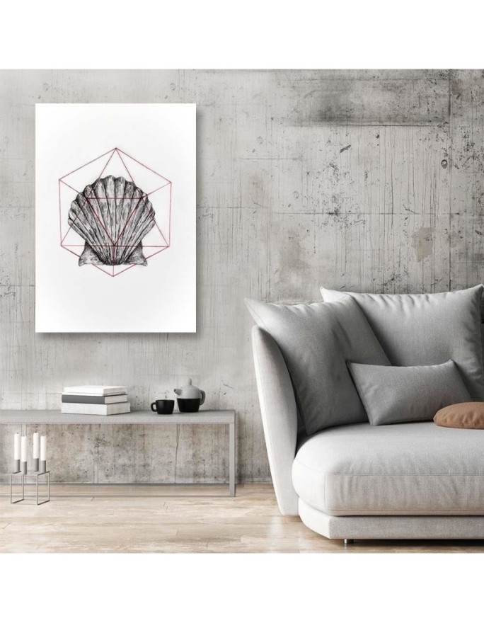 Geometric shell wall art painting for office | FEEBY