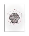 Geometric shell wall art painting for office | FEEBY