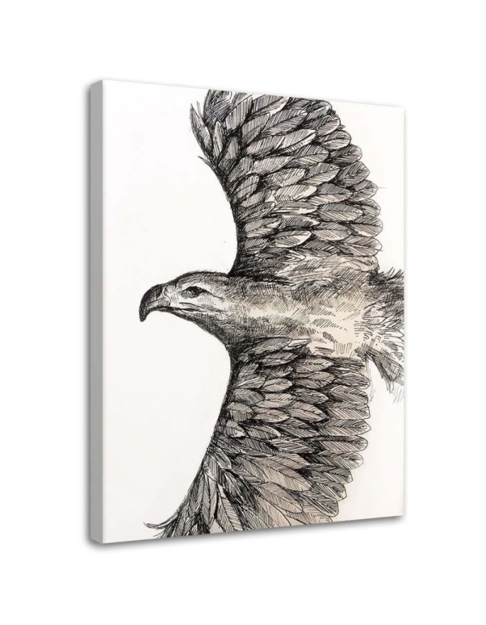 Canvas painting for living room Sketch flying eagle | FEEBY