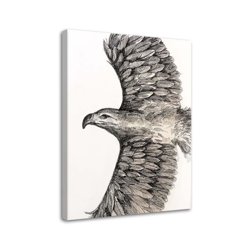 Canvas painting for living room Sketch flying eagle | FEEBY