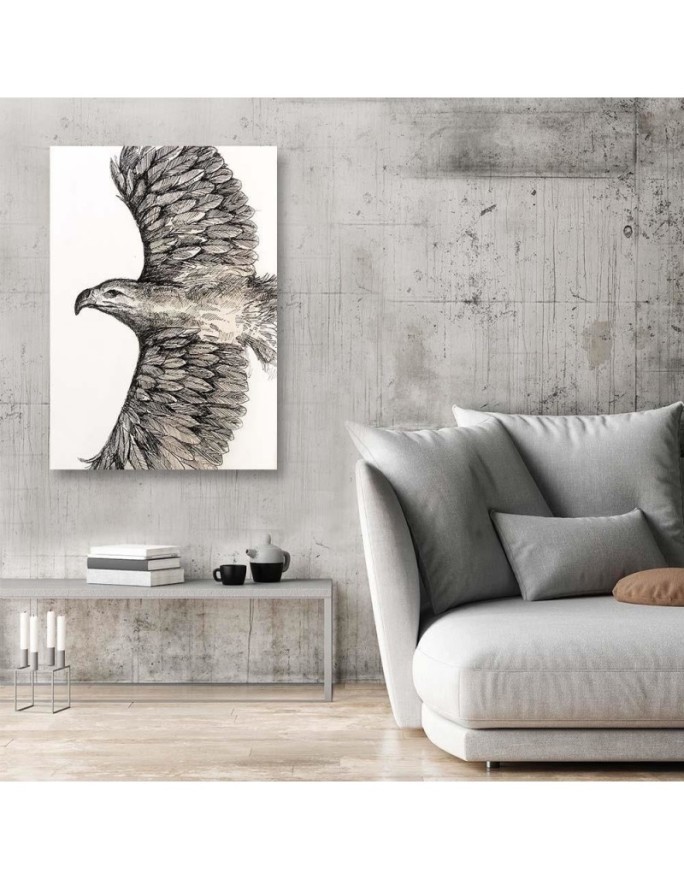 Canvas painting for living room Sketch flying eagle | FEEBY