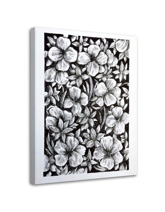Digital wall art painting for wall Sketched flowers | FEEBY