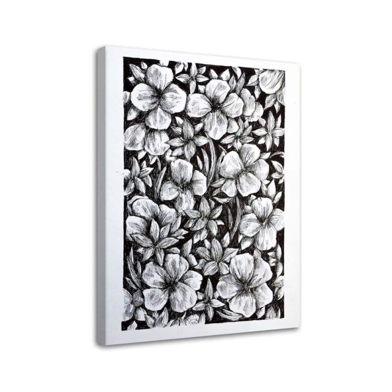 Digital wall art painting for wall Sketched flowers | FEEBY
