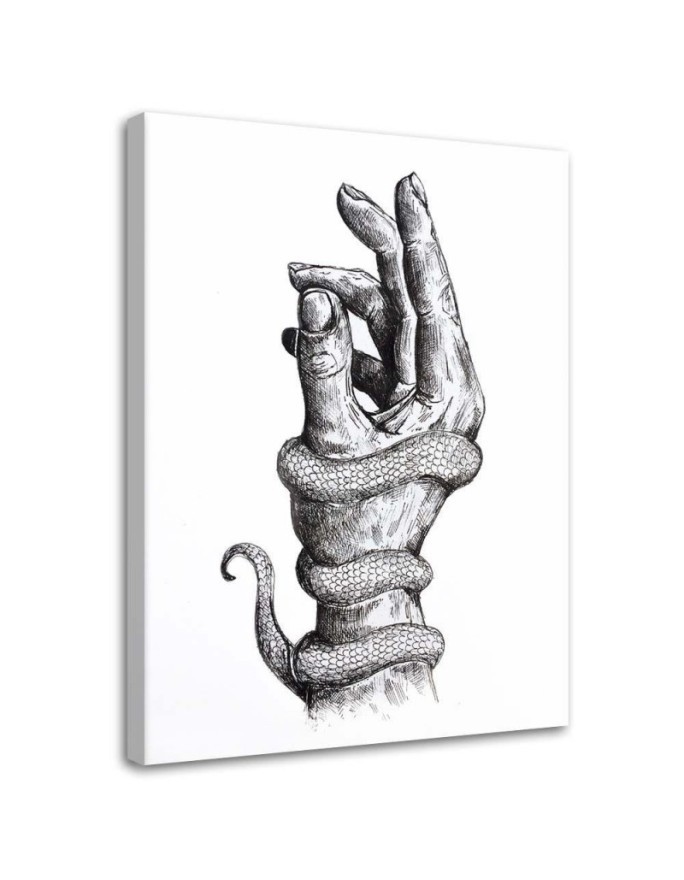 Digital Canvas art painting Snake on hand Jan Perit Kablan | FEEBY